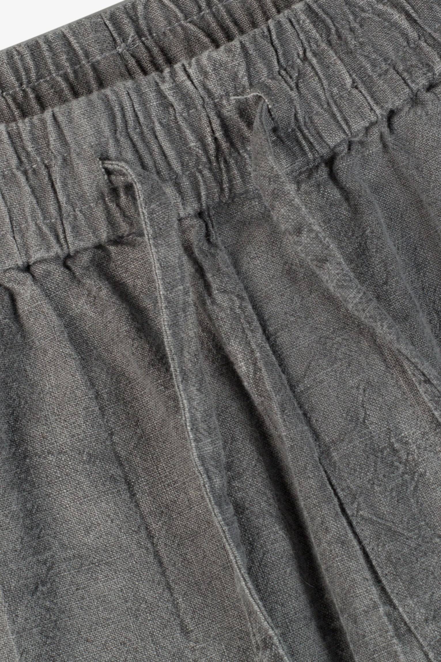 a close up of a pair of gray pants