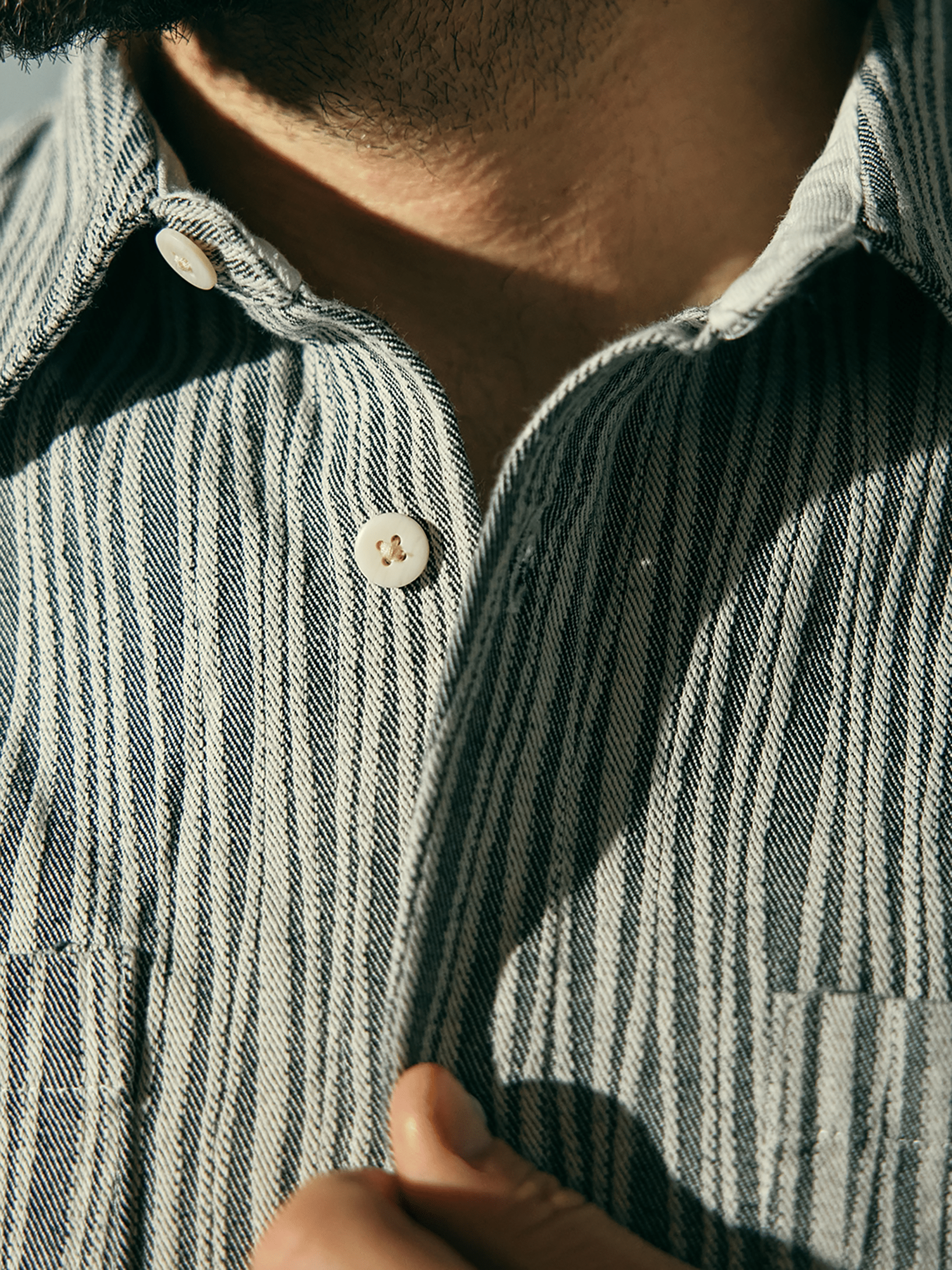 Gray striped overshirt