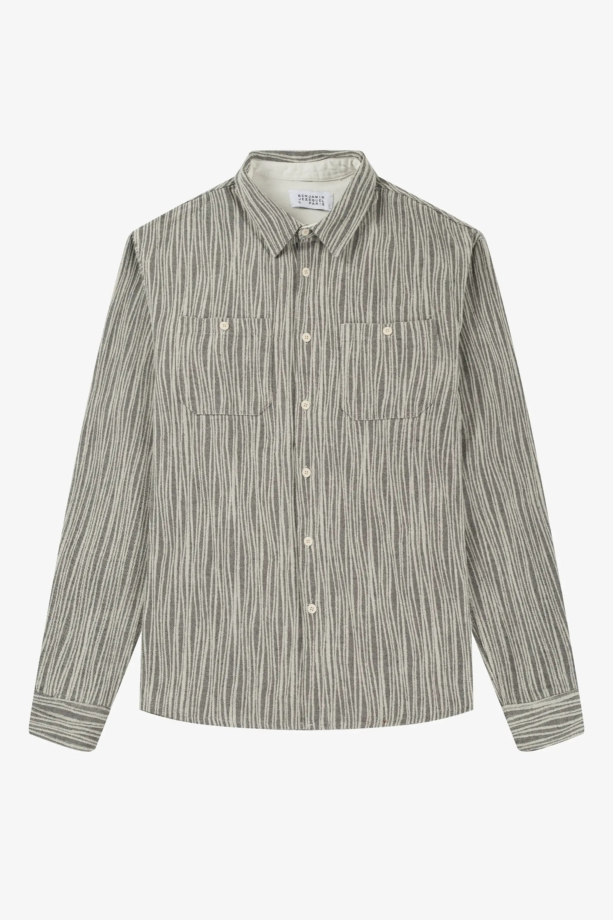 a shirt with a striped pattern on the chest