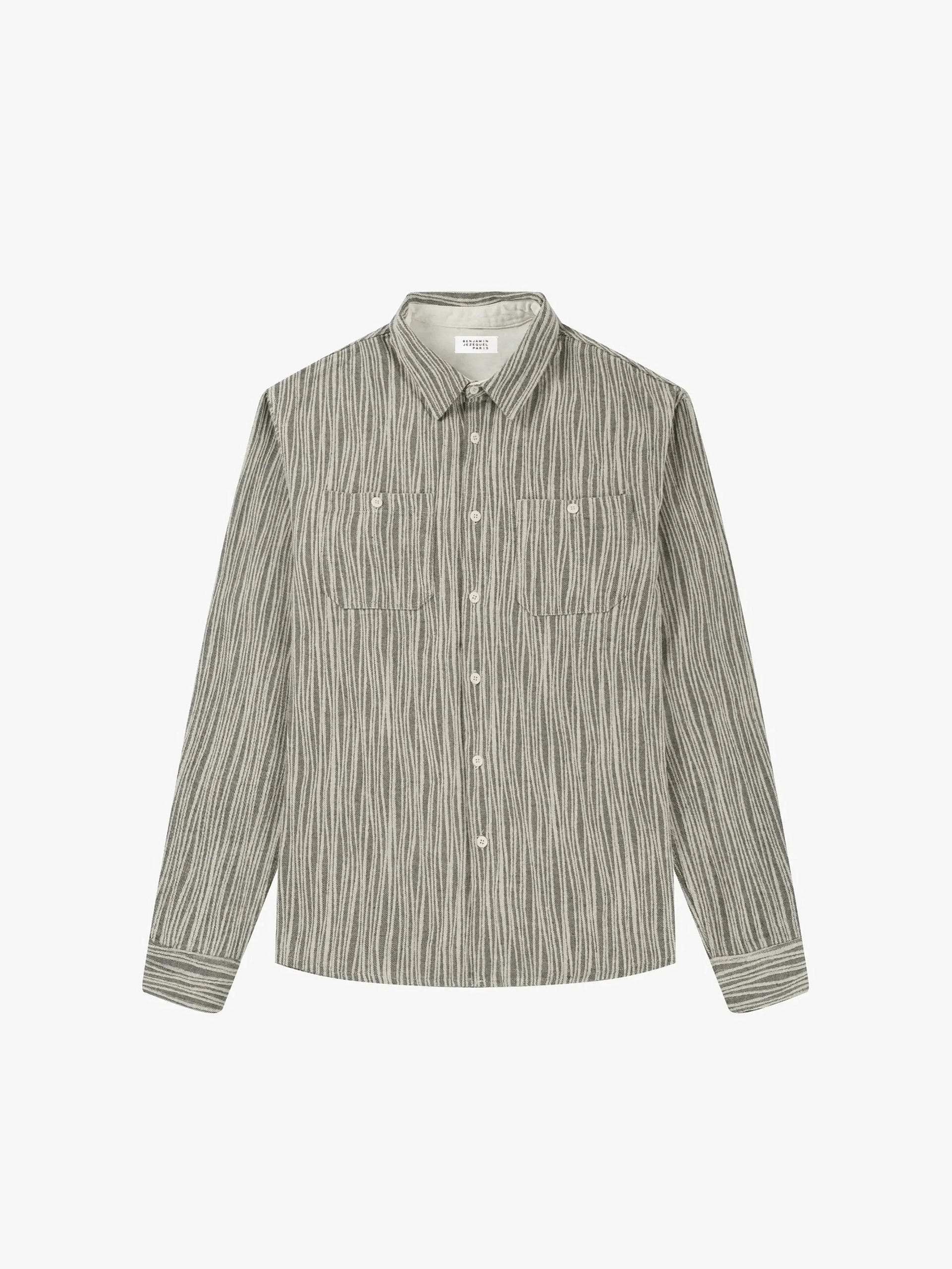 Gray striped overshirt